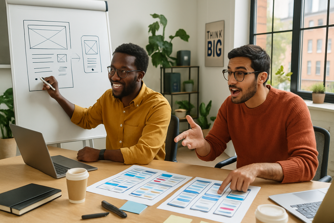 founders discussing anf designing