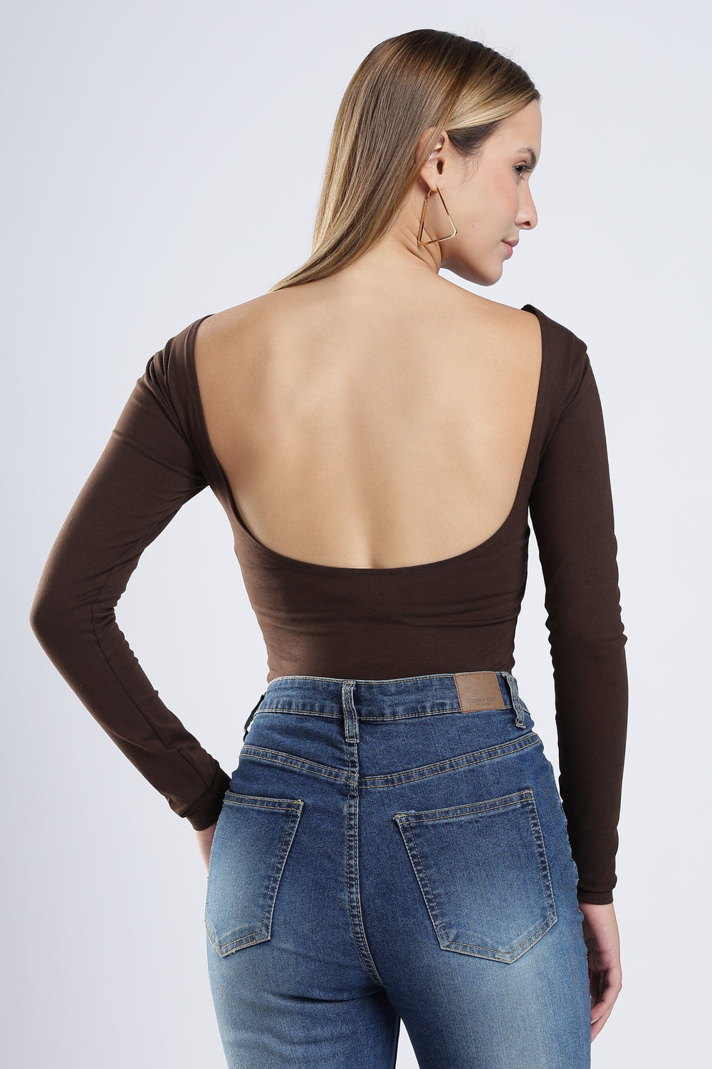 Long Sleeves Mocha Bodysuit