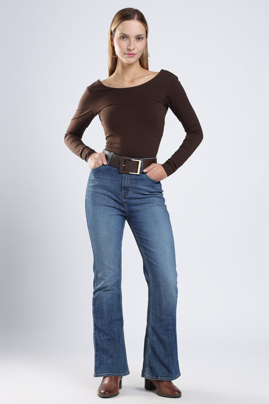Long Sleeves Mocha Bodysuit