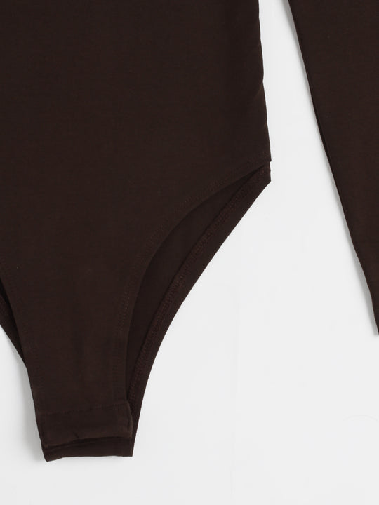 Long Sleeves Mocha Bodysuit